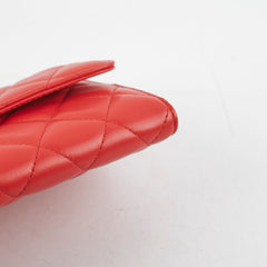 Chanel Lambskin Long Wallet Red