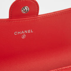 Chanel Lambskin Long Wallet Red