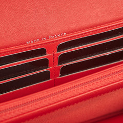 Chanel Lambskin Long Wallet Red