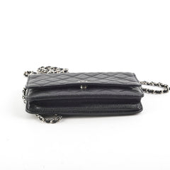 Chanel Wallet On Chain WOC Black Caviar SHW
