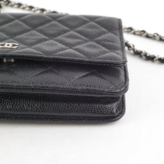 Chanel Wallet On Chain WOC Black Caviar SHW
