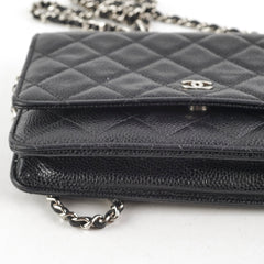 Chanel Wallet On Chain WOC Black Caviar SHW