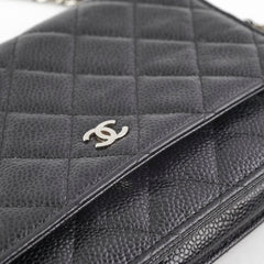 Chanel Wallet On Chain WOC Black Caviar SHW