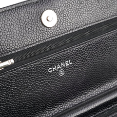 Chanel Wallet On Chain WOC Black Caviar SHW