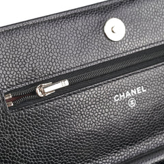 Chanel Wallet On Chain WOC Black Caviar SHW