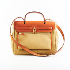 Hermes Herbag 31 Tan Green