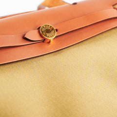 Hermes Herbag 31 Tan Green