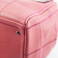 Chanel Caviar Square Stitch Bowler Bag Pink