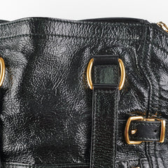 Saint Laurent Downtown Black Patent Bag Black