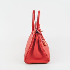 Hermes Birkin 25 Rouge De Coeur C Stamp