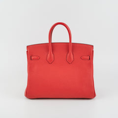 Hermes Birkin 25 Rouge De Coeur C Stamp