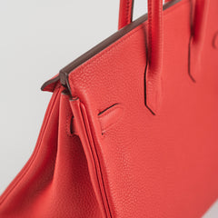 Hermes Birkin 25 Rouge De Coeur C Stamp