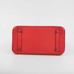 Hermes Birkin 25 Rouge De Coeur C Stamp