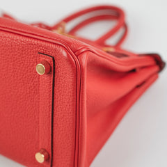 Hermes Birkin 25 Rouge De Coeur C Stamp