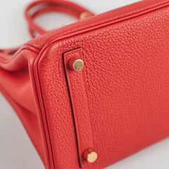 Hermes Birkin 25 Rouge De Coeur C Stamp