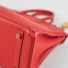 Hermes Birkin 25 Rouge De Coeur C Stamp