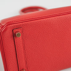 Hermes Birkin 25 Rouge De Coeur C Stamp