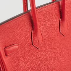 Hermes Birkin 25 Rouge De Coeur C Stamp