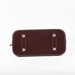 Louis Vuitton Paris LV Alma Burgundy Epi Patent Leather Bag PM