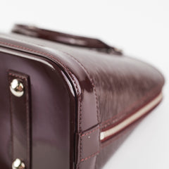 Louis Vuitton Paris LV Alma Burgundy Epi Patent Leather Bag PM