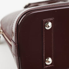Louis Vuitton Paris LV Alma Burgundy Epi Patent Leather Bag PM