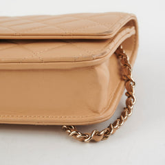 Chanel Lambskin Beige Wallet On Chain WOC