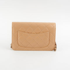 Chanel Lambskin Beige Wallet On Chain WOC