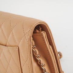 Chanel Lambskin Beige Wallet On Chain WOC