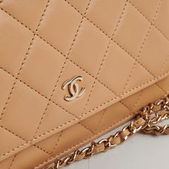 Chanel Lambskin Beige Wallet On Chain WOC