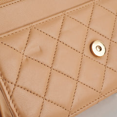 Chanel Lambskin Beige Wallet On Chain WOC