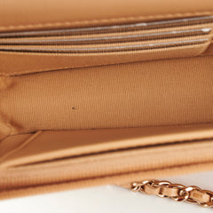 Chanel Lambskin Beige Wallet On Chain WOC