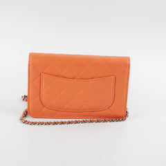 Chanel Lambskin Coral Wallet On Chain WOC
