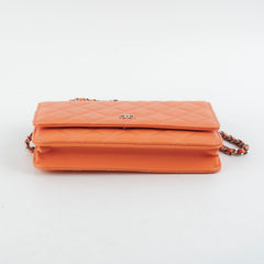 Chanel Lambskin Coral Wallet On Chain WOC