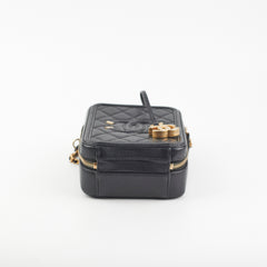Chanel Caviar CC Filigree Vertical Vanity Case Bag Black