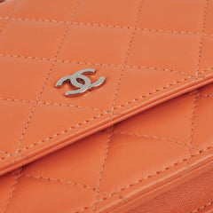 Chanel Lambskin Coral Wallet On Chain WOC