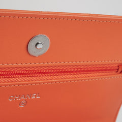 Chanel Lambskin Coral Wallet On Chain WOC