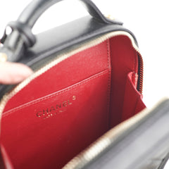 Chanel Caviar CC Filigree Vertical Vanity Case Bag Black