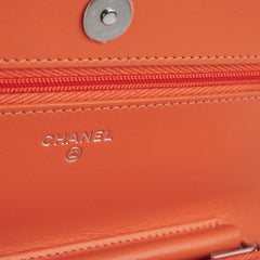 Chanel Lambskin Coral Wallet On Chain WOC