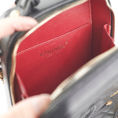 Chanel Caviar CC Filigree Vertical Vanity Case Bag Black