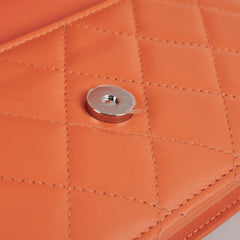 Chanel Lambskin Coral Wallet On Chain WOC