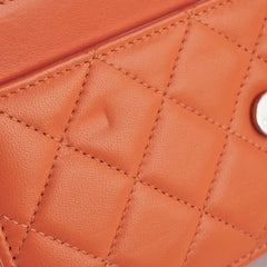 Chanel Lambskin Coral Wallet On Chain WOC