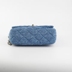 ITEM 25 - Chanel Denim Quilted Camelia Small Medium Flap
