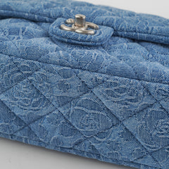 ITEM 25 - Chanel Denim Quilted Camelia Small Medium Flap