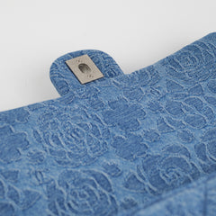 ITEM 25 - Chanel Denim Quilted Camelia Small Medium Flap