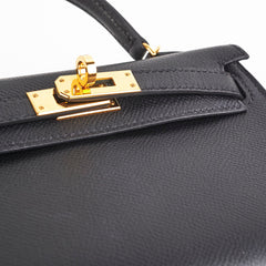Hermes Mini Kelly Epsom Noir - Z Stamp