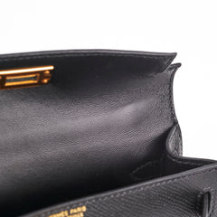 Hermes Mini Kelly Epsom Noir - Z Stamp