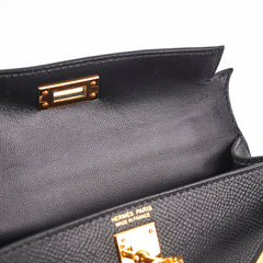 Hermes Mini Kelly Epsom Noir - Z Stamp