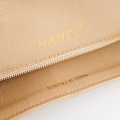 Chanel Vintage Square Double Flap Beige Lambskin - Series 1