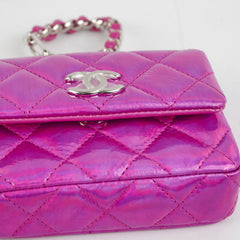 Chanel Neon Pink Cardholder Key Chain