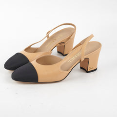 Chanel Beige Slingback Heels Size 36
